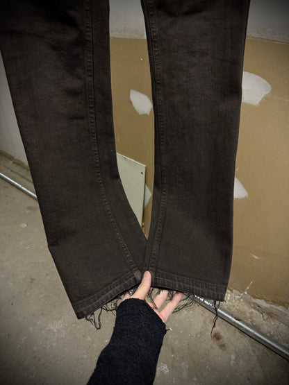 Number (N)ine SS07 "About a Boy" Brown Frayed Hem Skinny Denim