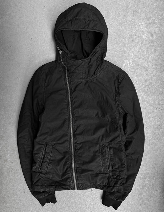 Rick Owens DRKSHDW AW08 “STAG” Waxed Cotton Scuba Bullet Hooded Jacket