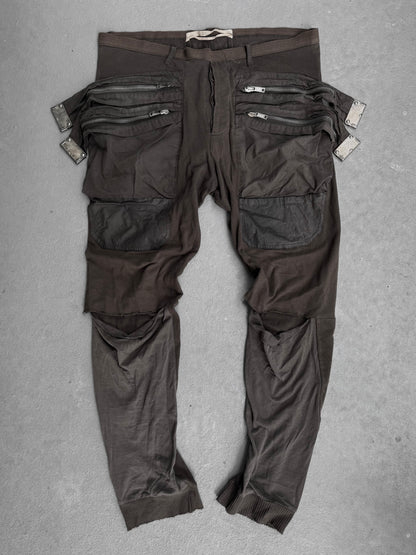 Rick Owens SS04 "CITROEN' Slashed Knee Zipper Cargo Pants