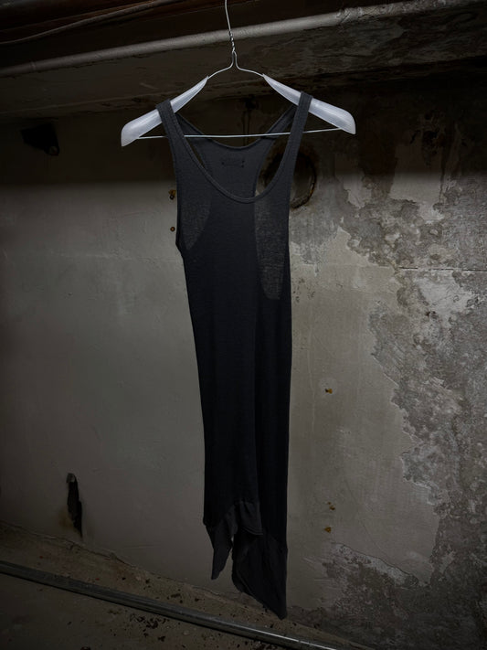 IfSixWasNine Early 00s 'NO. TANK-T/LG BE614' Grey Ribbed Asymmetrical Tank Top