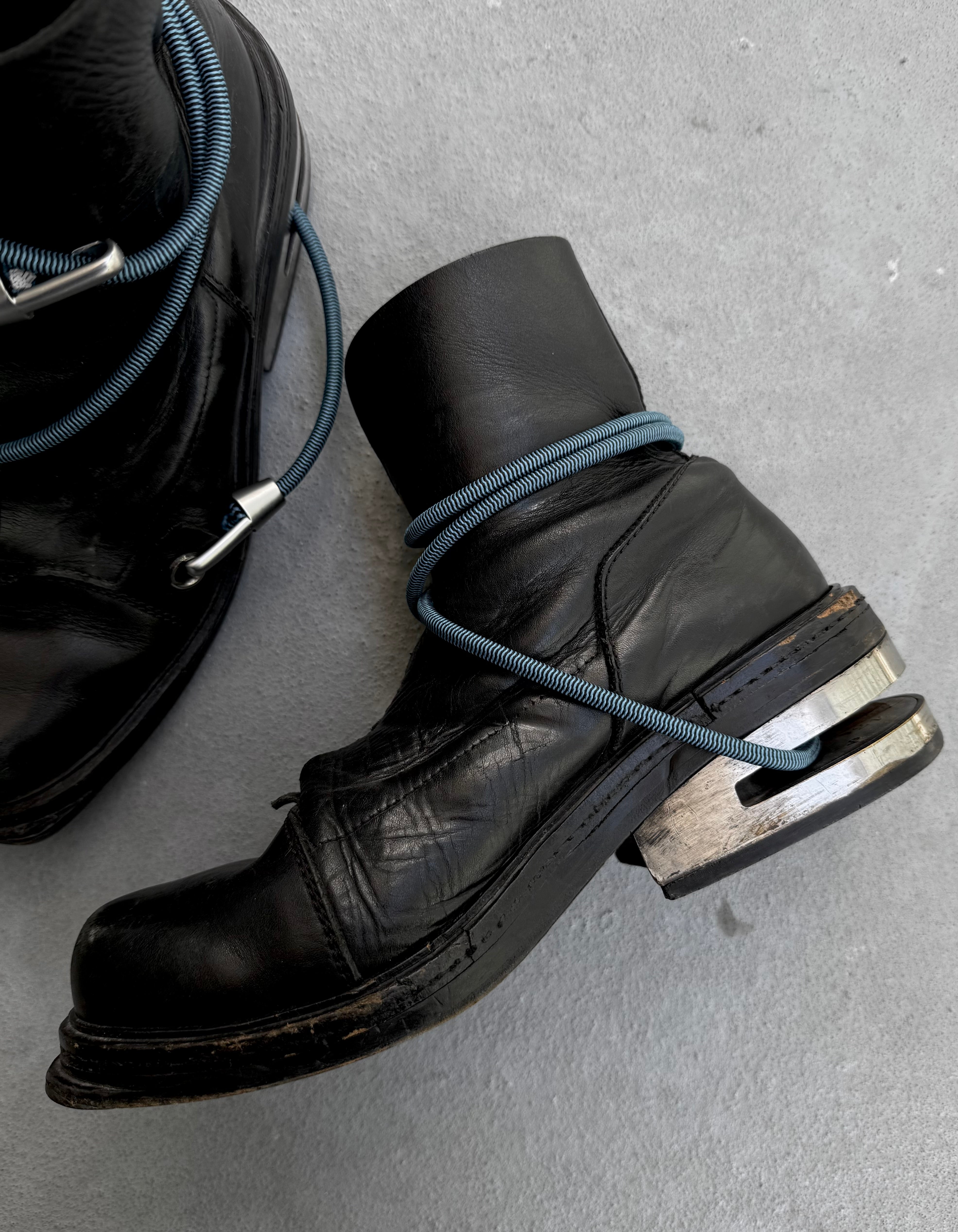 Dirk Bikkembergs AW96 Bungee Metal Heel Leather Boots – DRIEW