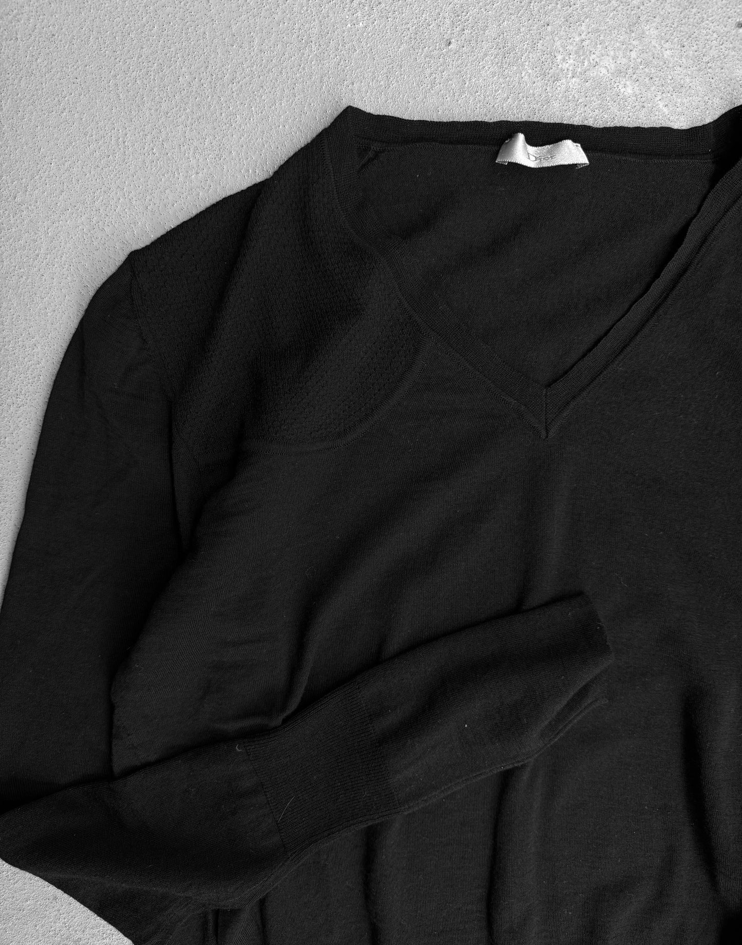 DIOR HOMME by Hedi Slimane SS04 “STRIP” V-neck Wool Sweater
