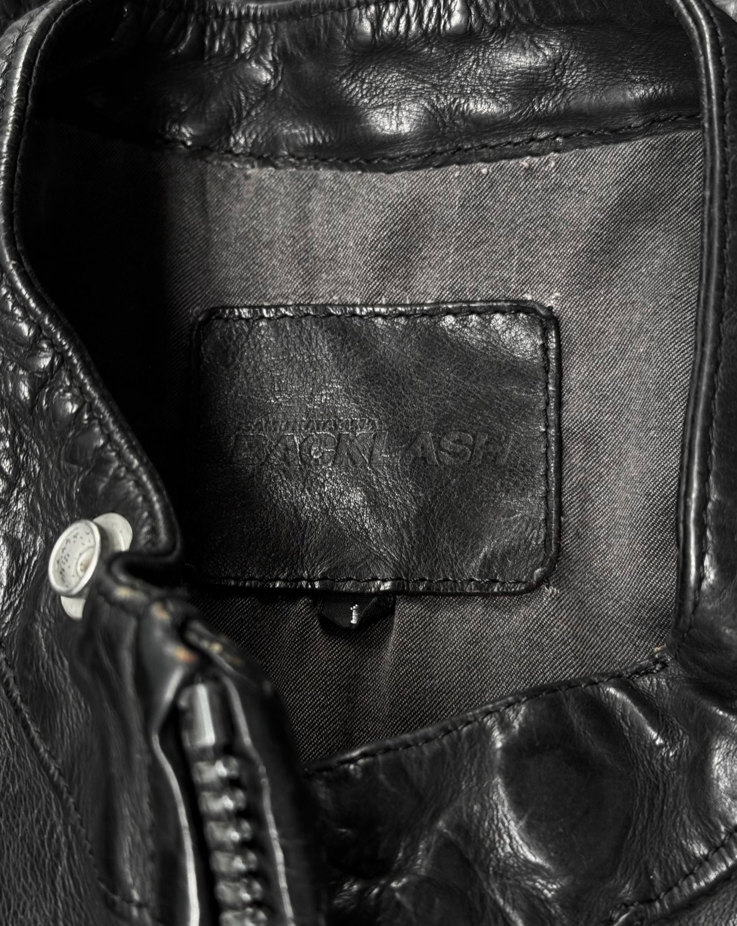 Isamu Katayama “BACKLASH” AW12 Distressed Calfskin Leather Rider Jacket
