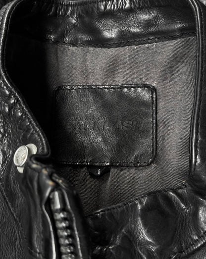 Isamu Katayama “BACKLASH” AW12 Distressed Calfskin Leather Rider Jacket