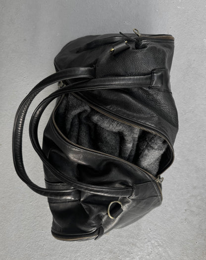 MiharaYasuhiro x Jas M.B SS09 ‘Boston’ Tornado Zip Black Cowhide Leather Duffle Bag