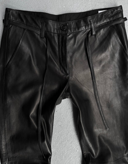 Ann Demeulemeester AW08 Lambskin Leather Bootcut Flare Pants