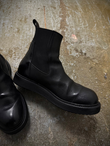 Rick Owens AW20 "PERFORMA" Calf Leather Elastic Creeper Chelsea Boots detail | DRIEW GARMENTS