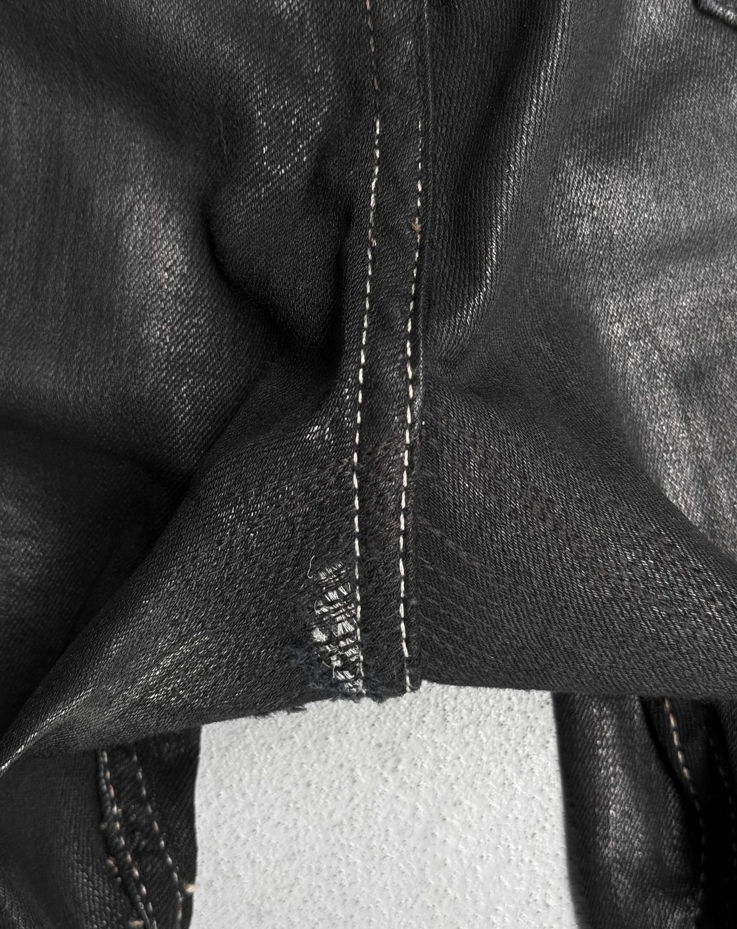 Rick Owens AW19 "LARRY" Waxed Nagakin Skinny Denim