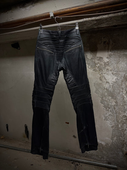 Yasuyuki Ishii Early 00s Padded Biker Sheepskin Leather Pants detail | DRIEW GARMENTS