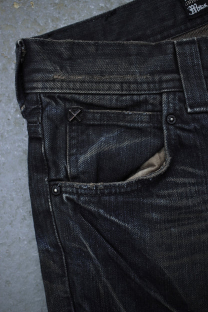 Midas x LEE Early 00s Mud Washed Blue Studded Bootcut Denim detail | DRIEW GARMENTS