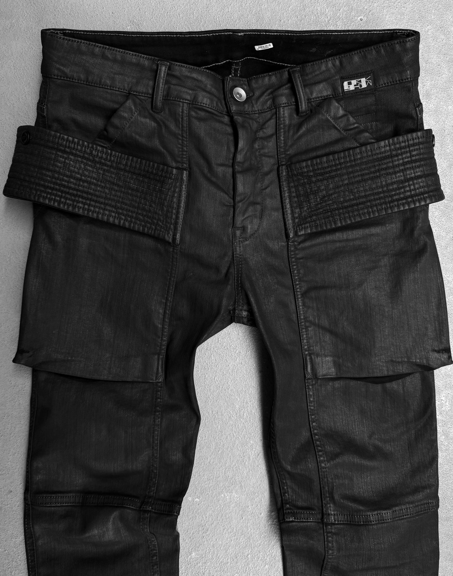 Rick Owens DRKSHDW SS21 "PHLEGETHON" Waxed Easy Creatch Skinny Denim