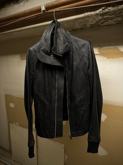 Rick Owens AW13 "PLINTH" High Neck Intarsia Calf Leather Jacket detail | DRIEW GARMENTS