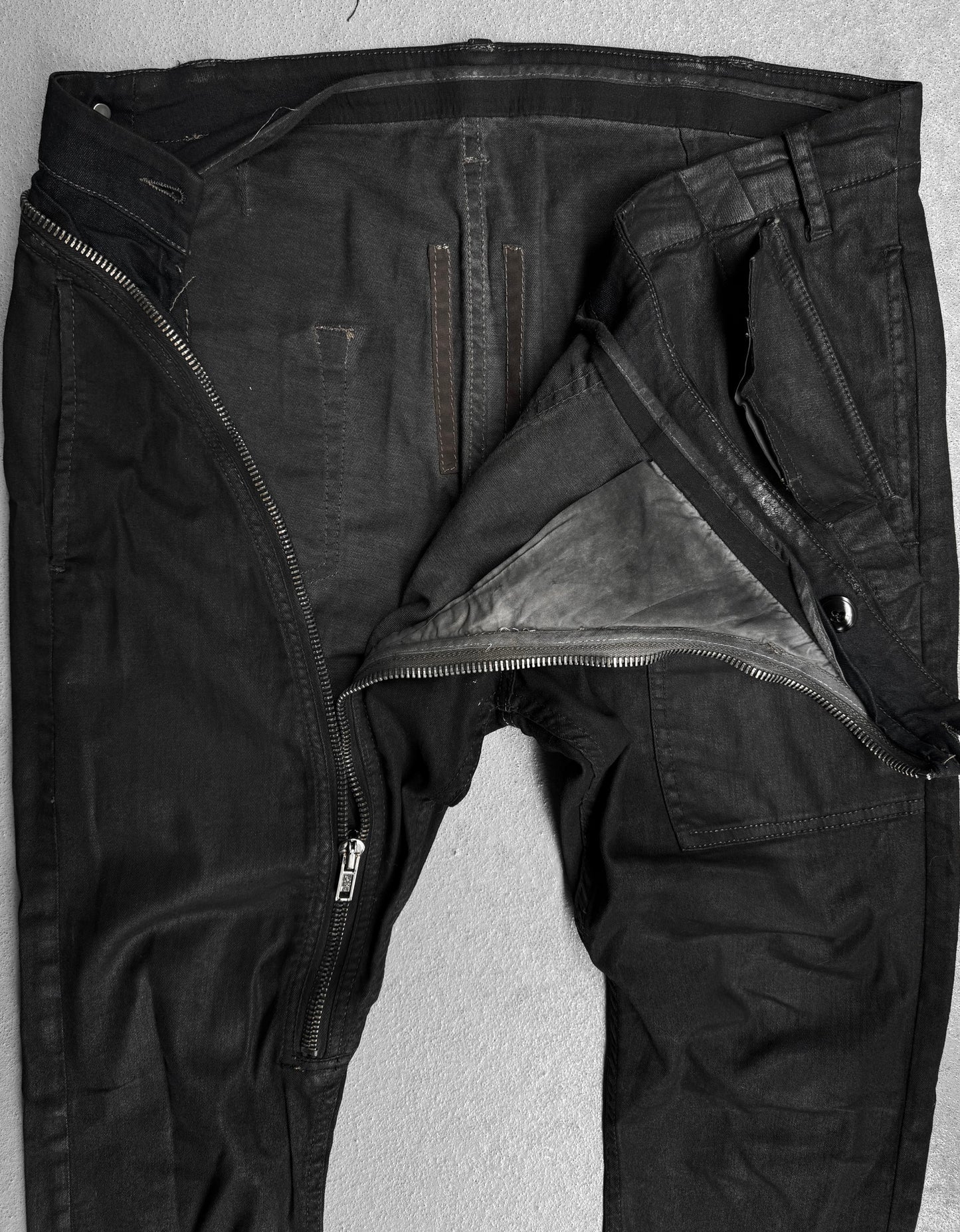 Rick Owens DRKSHDW SS14 “VICIOUS” Mineral Waxed Aircut Skinny Denim