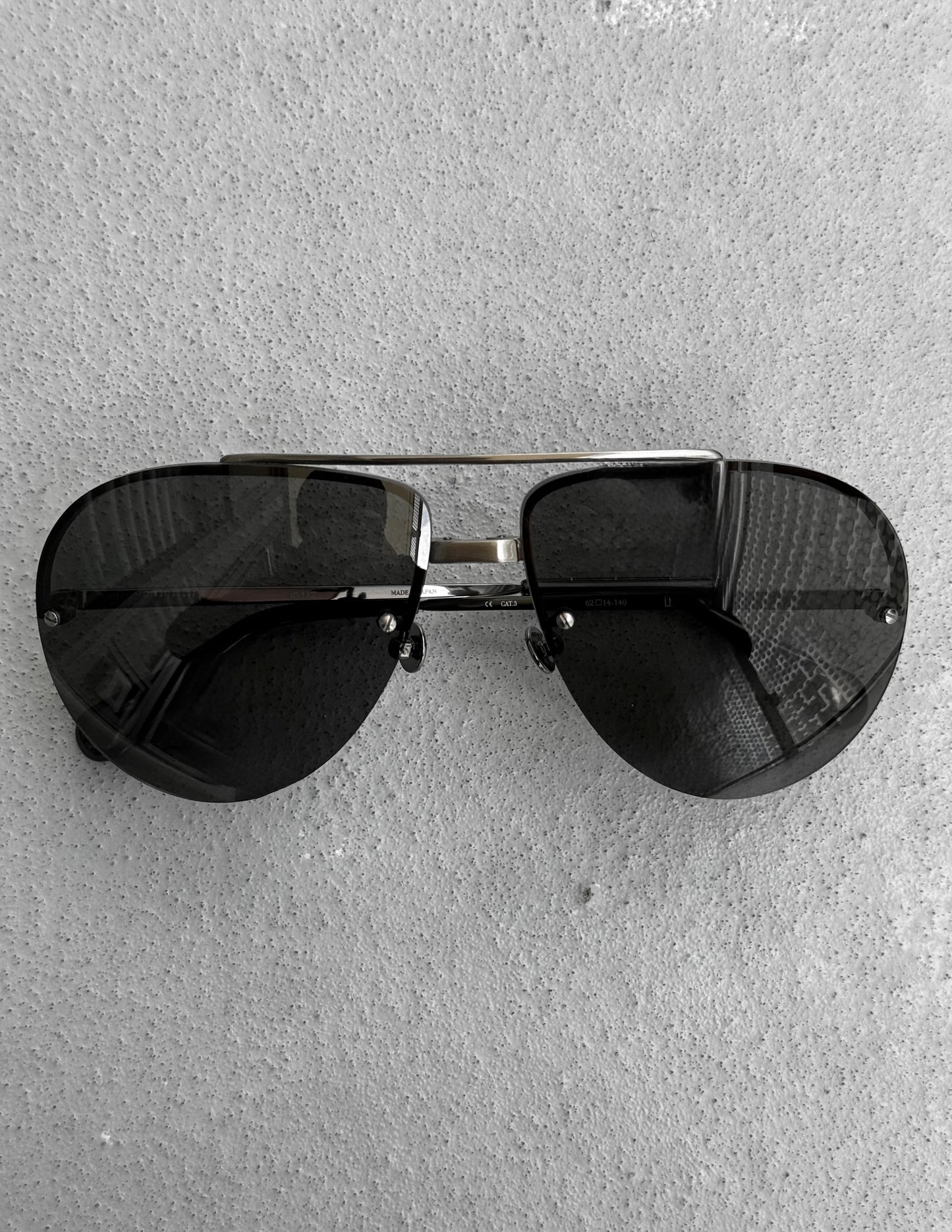 Ann Demeulemeester x Linda Farrow CAT.3 Titanium Gunmetal Aviator Sunglasses
