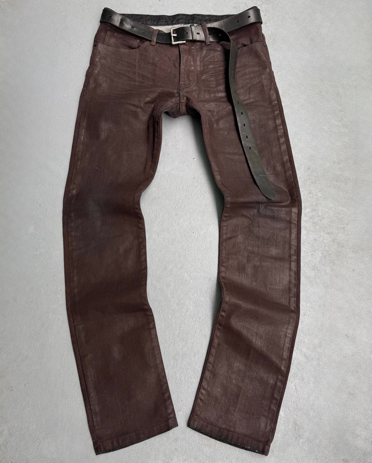 Tornado Mart Early 00s Brown Paint Coated Bootcut Denim