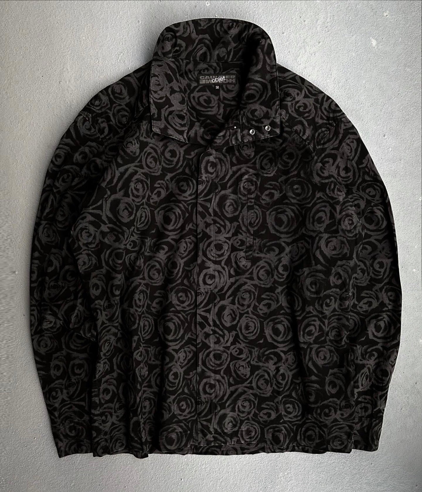 Jean-Paul GAULTIER HOMME Objet Early 00s ‘Roses’ Printed Zip-up Jacket