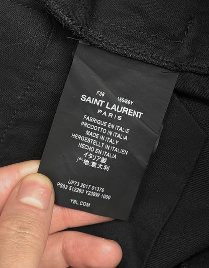 Saint Laurent Paris SS17 Black Wool Skinny Dress Pants