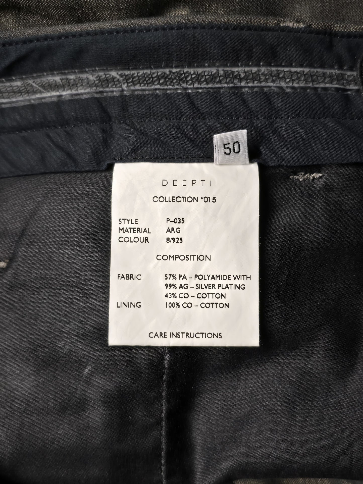 DEEPTI Collection °015 ‘P-035 ARG-8/925’ .999 Silver Plated Open-Zipfly Classic Trousers