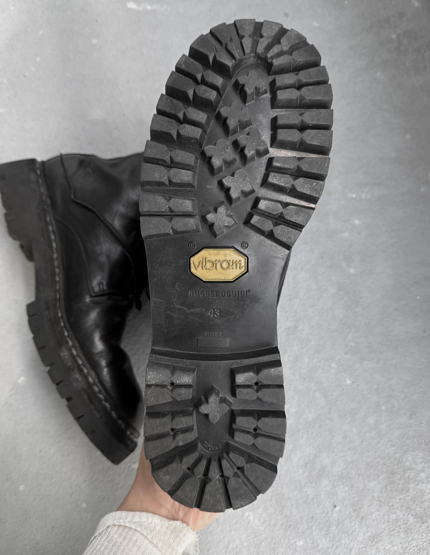 GUIDI ‘795V_N’ Black Horse Leather Lace-up Boots