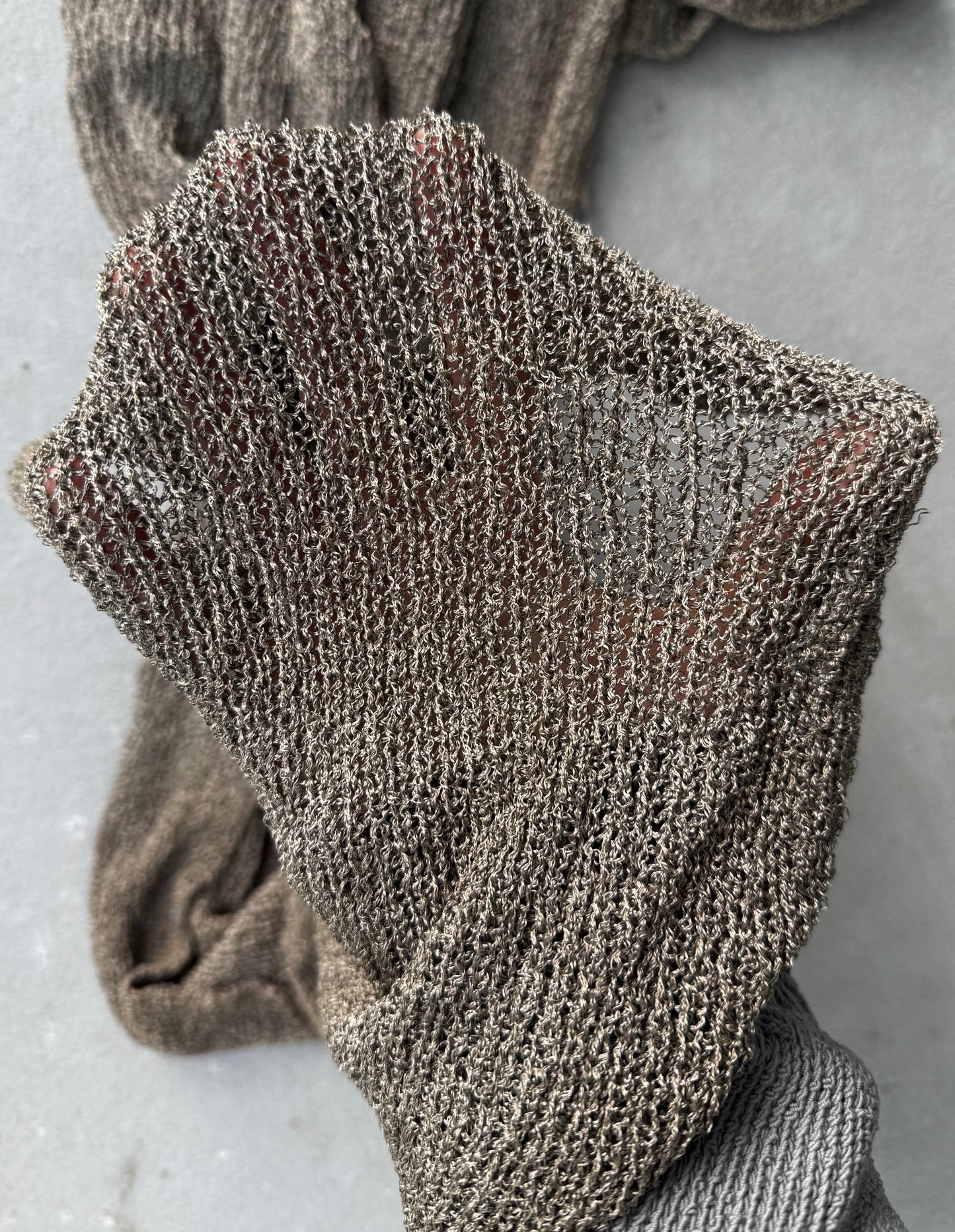 DEEPTI Collection °014-015 ‘K-008 999-999’ Real Silver Hand-knitted Scarf