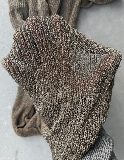 DEEPTI Collection °014-015 ‘K-008 999-999’ Real Silver Hand-knitted Scarf