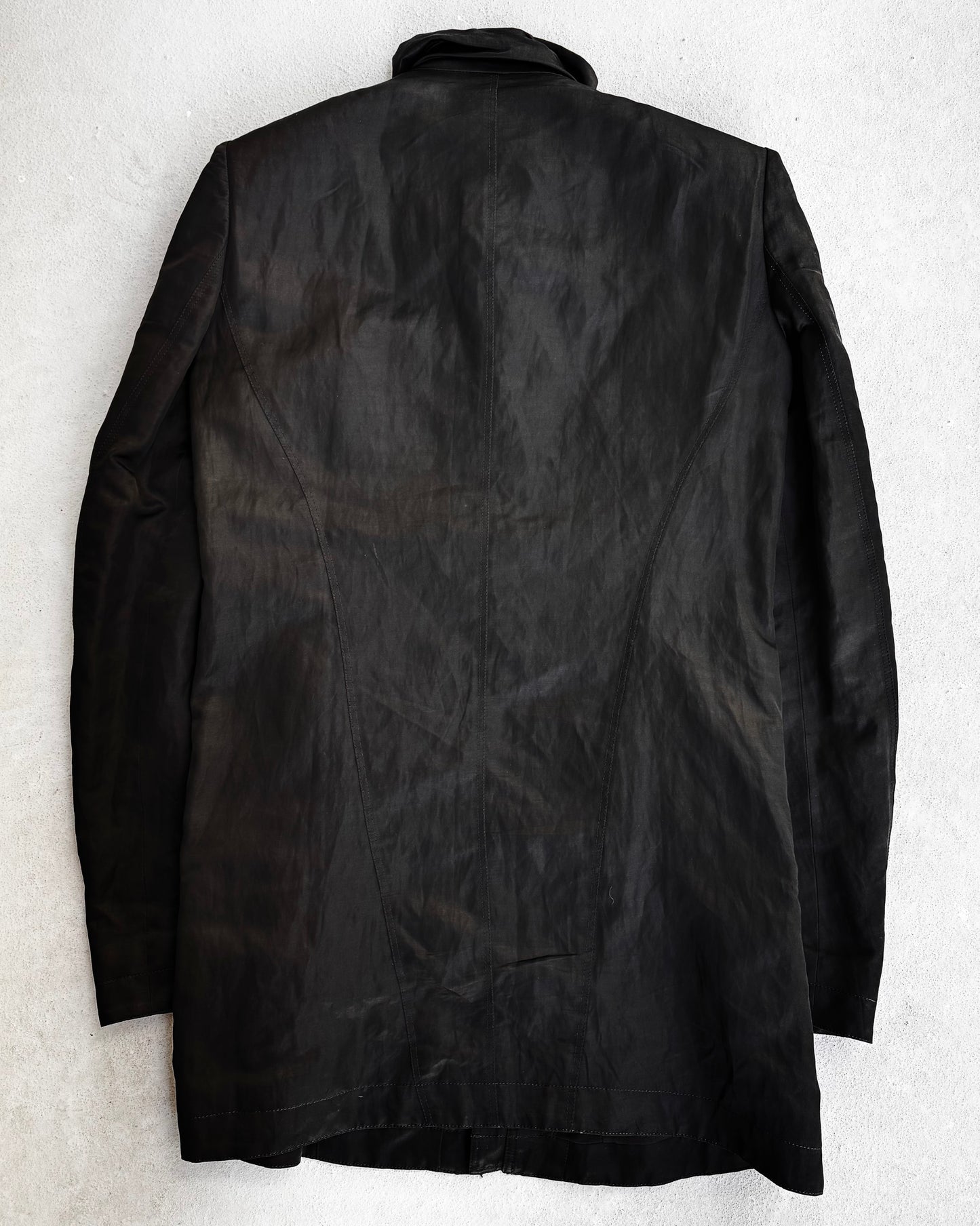 Julius_7 SS14 “ghost;” Dual-zip Padded Fencing Jacket