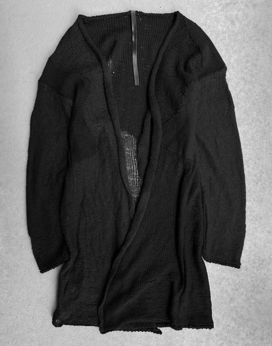 Barbara I Gongini Distressed Veil Wool Open Knitted Cardigan