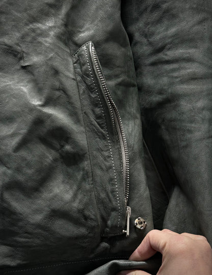 Carol Christian Poell 'LM/2599G-SP ROOMS-PTC/19' Spine Elbow & Hand High Neck Leather Jacket detail | DRIEW GARMENTS