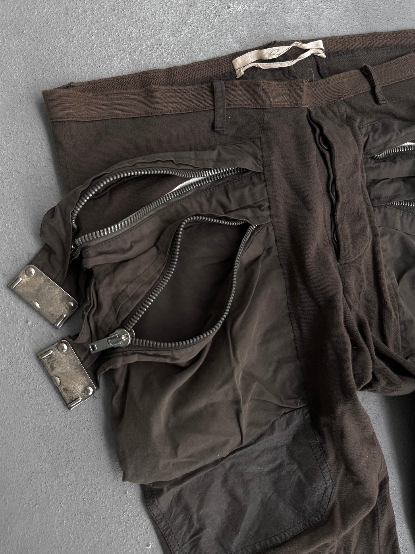 Rick Owens SS04 "CITROEN' Slashed Knee Zipper Cargo Pants