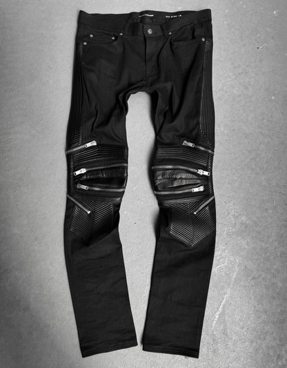 Saint Laurent Paris AW13 ‘D04’ Leather Biker Skinny Denim