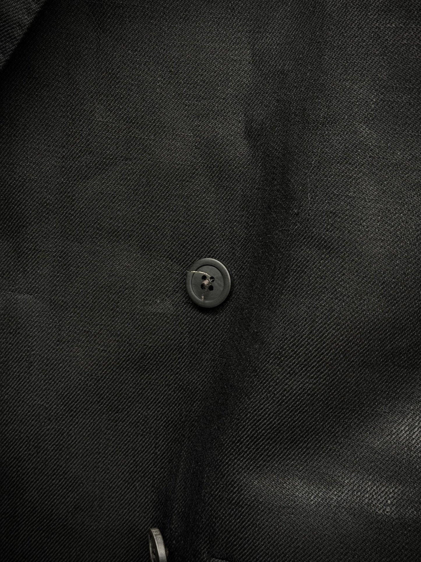 Rick Owens SS25 "HOLLYWOOD" Double Breasted ‘JMF’ Linen Twill Blazer detail | DRIEW GARMENTS