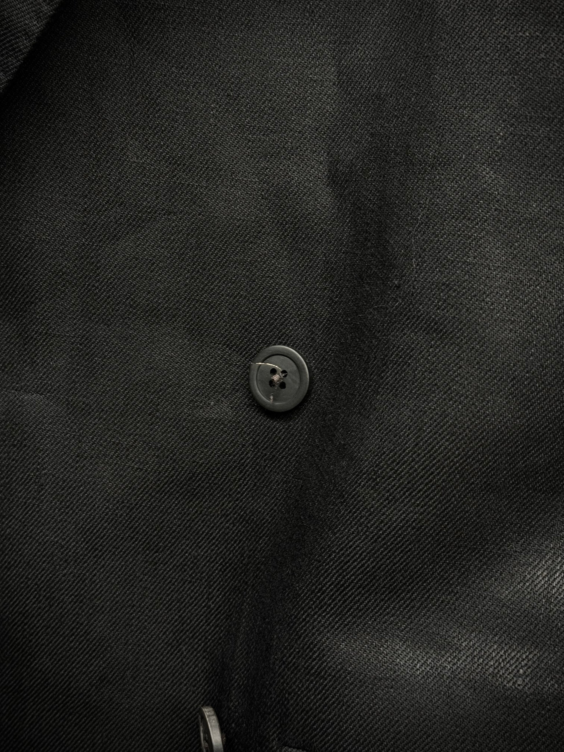 Rick Owens SS25 "HOLLYWOOD" Double Breasted ‘JMF’ Linen Twill Blazer detail | DRIEW GARMENTS