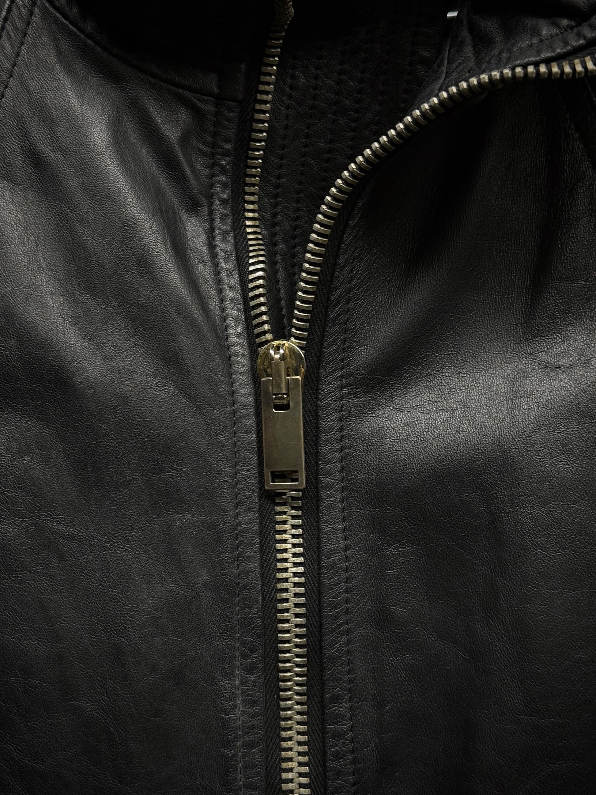 Rick Owens AW13 "PLINTH" High Neck Intarsia Calf Leather Jacket detail | DRIEW GARMENTS