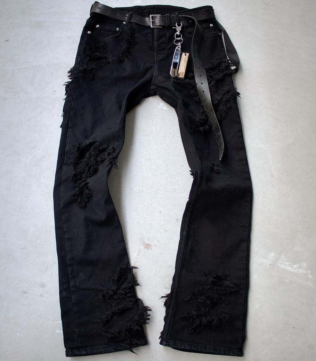 Rick Owens DRKSHDW FW21 ‘Detroit Cut’ Slash Distressed Denim – DRIEW