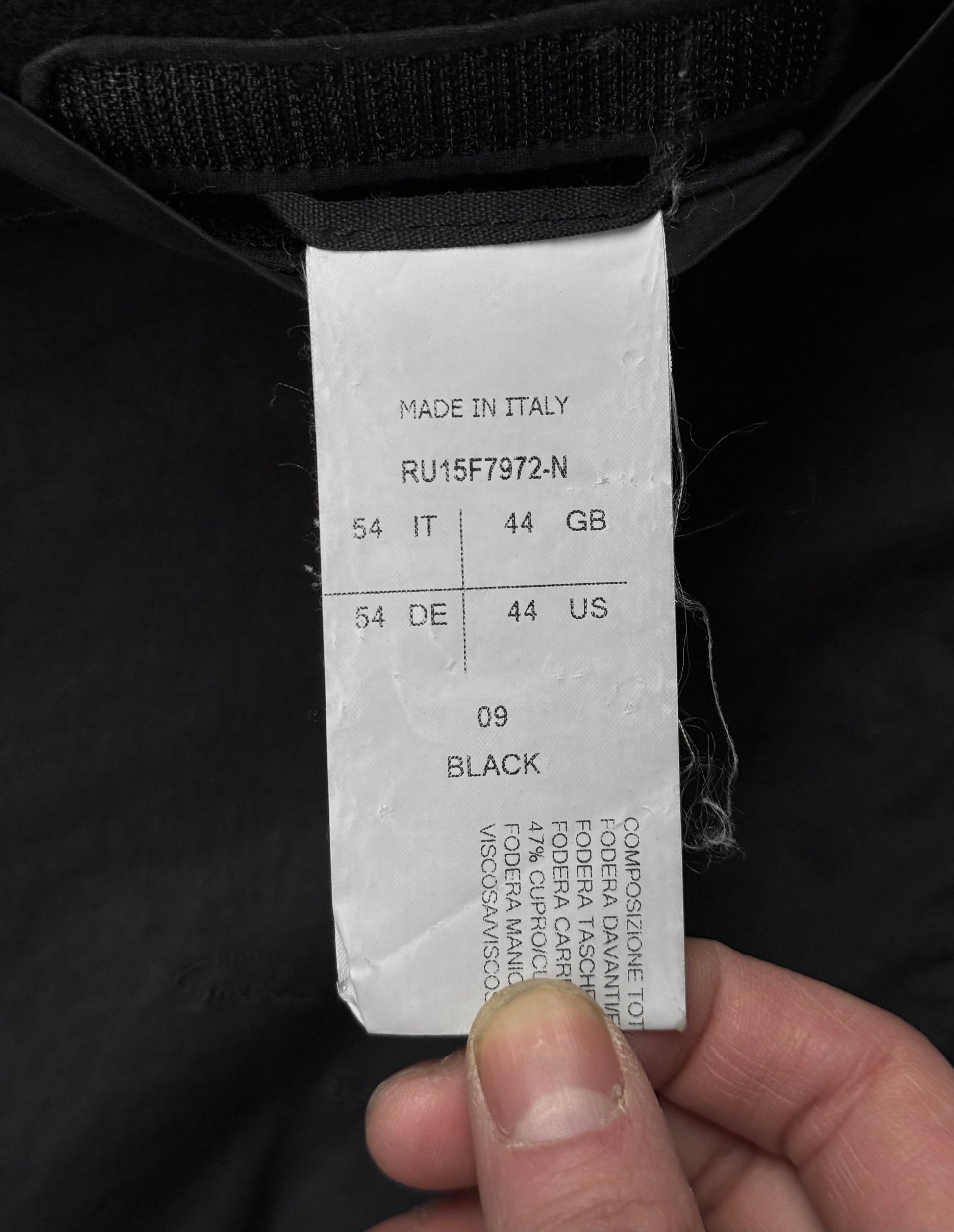 Rick Owens AW15 "SPHINX" Mollino Asymmetrical Front Zip Heavy Wool Coat detail | DRIEW GARMENTS