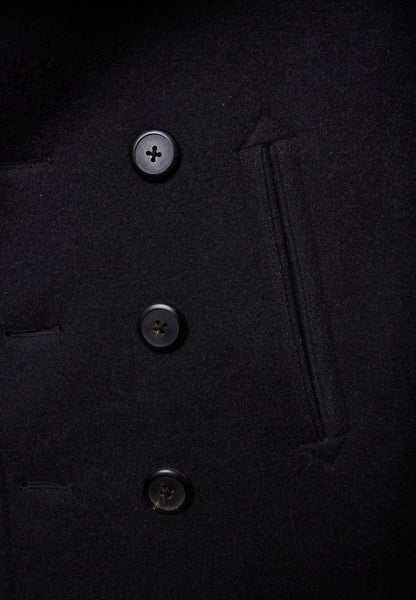 Lad Musician AW11 Charcoal Heavy Melton Wool Wide Collar Peacoat