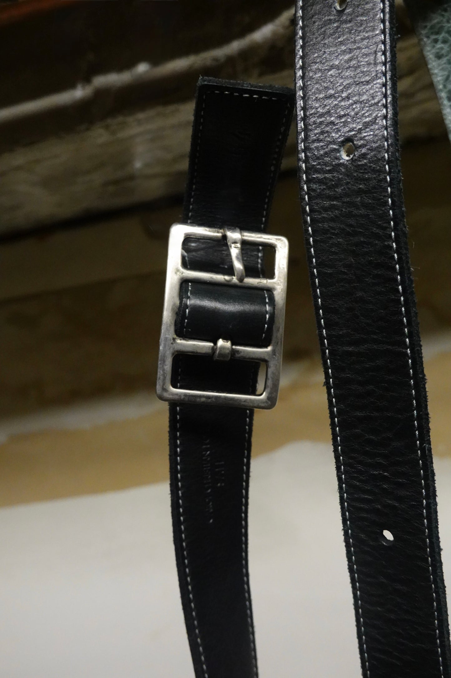 Carol Christian Poell 'AM/2623-IN PABER-PTC/10' Twisted Tonneau Paper Dart Bison Leather Belt