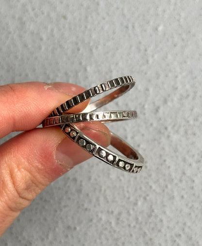 WERKSTATT:MÜNCHEN Triple Engraved Silver Ring Set