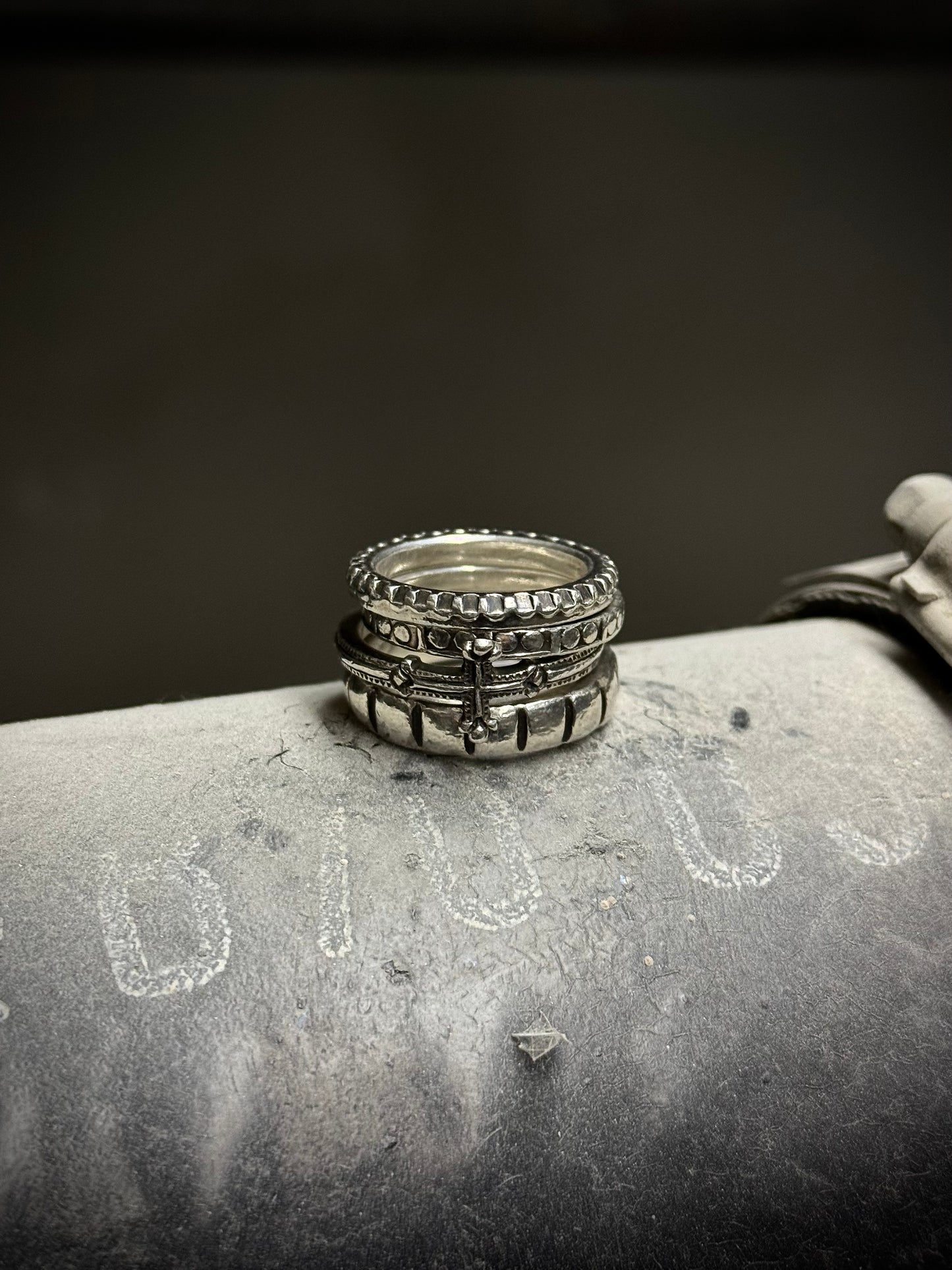 WERKSTATT:MÜNCHEN 'M1330SI' .925 Silver 4 Combination Cross Ring (Older Model) | Archive Fashion Toronto