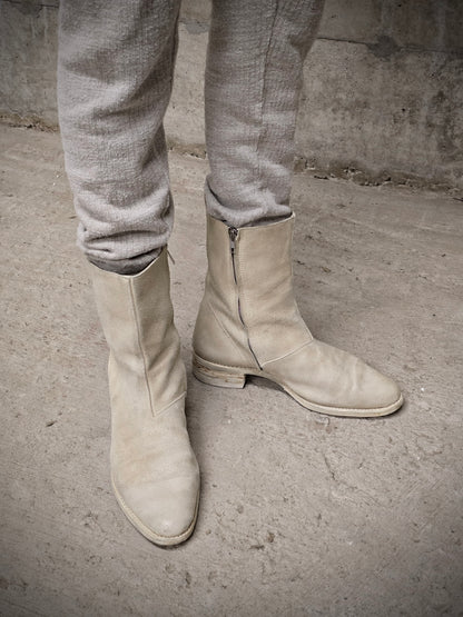 Carol Christian Poell AW05 "On Demand" Reverse Horse Leather Side Zip Boots detail | DRIEW GARMENTS