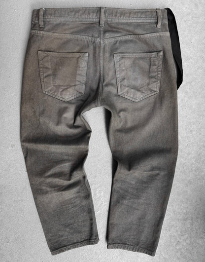 Rick Owens DRKSHDW SS13 “ISLAND” DRK DUST Moleskin ‘Torrence Cropped’ Denim