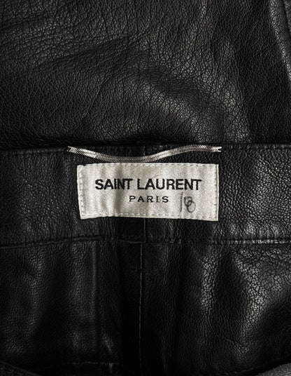 Saint Laurent Paris SS14 Studded Lambskin Leather Pants