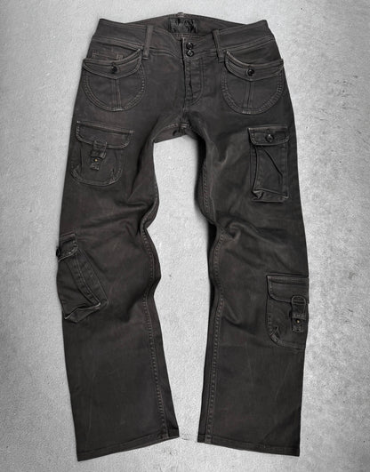SHARE SPIRIT HOMME Early 00s Multi-pockets Cargo Bootcut Khaki Pants