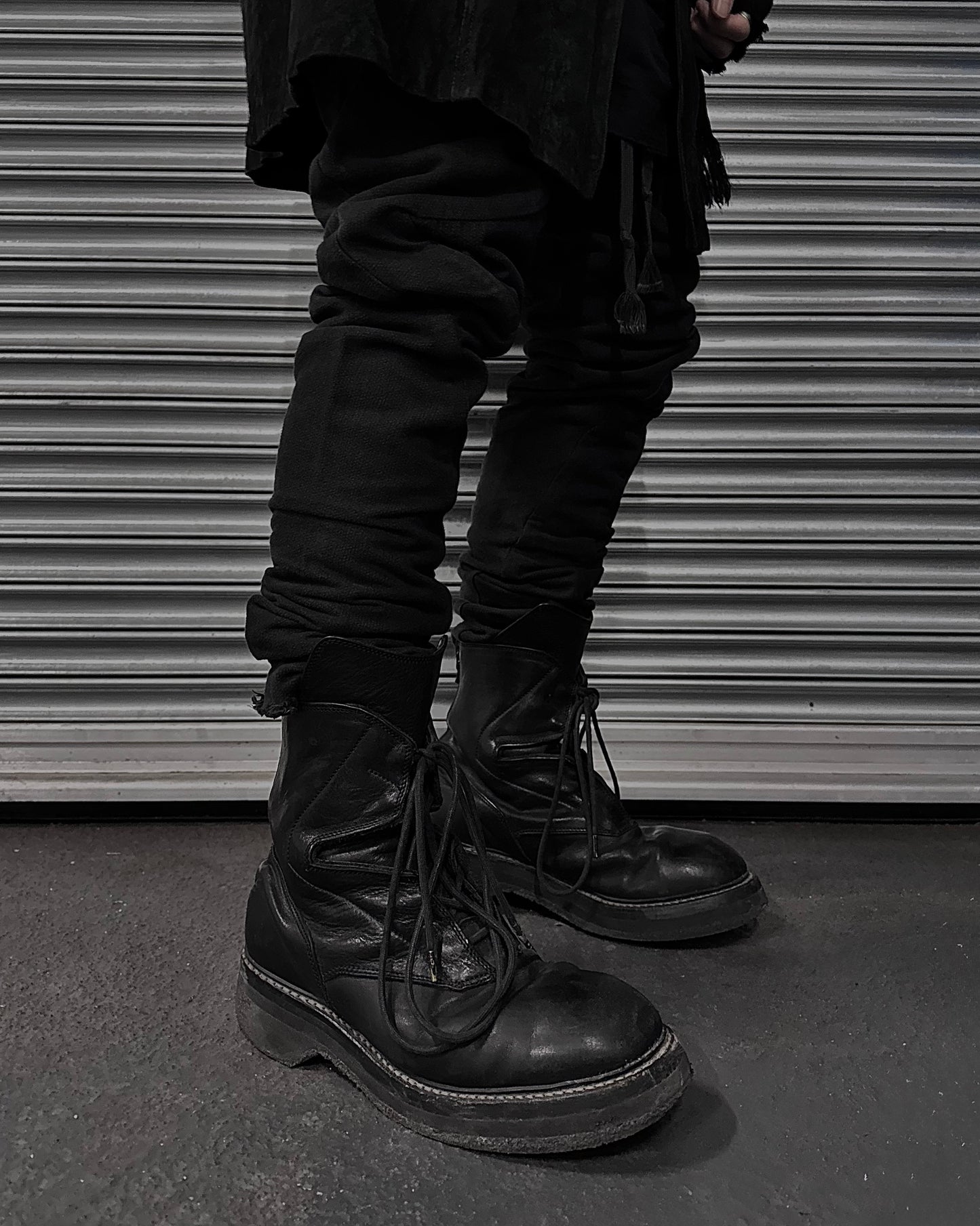 Julius_7 Early 00s Black Leather “Edge” Combat Boots