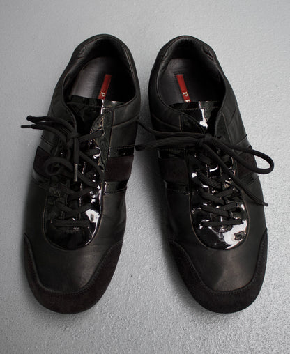 PRADA 00s “Linea Rossa” Tab Patent Leather Sneakers