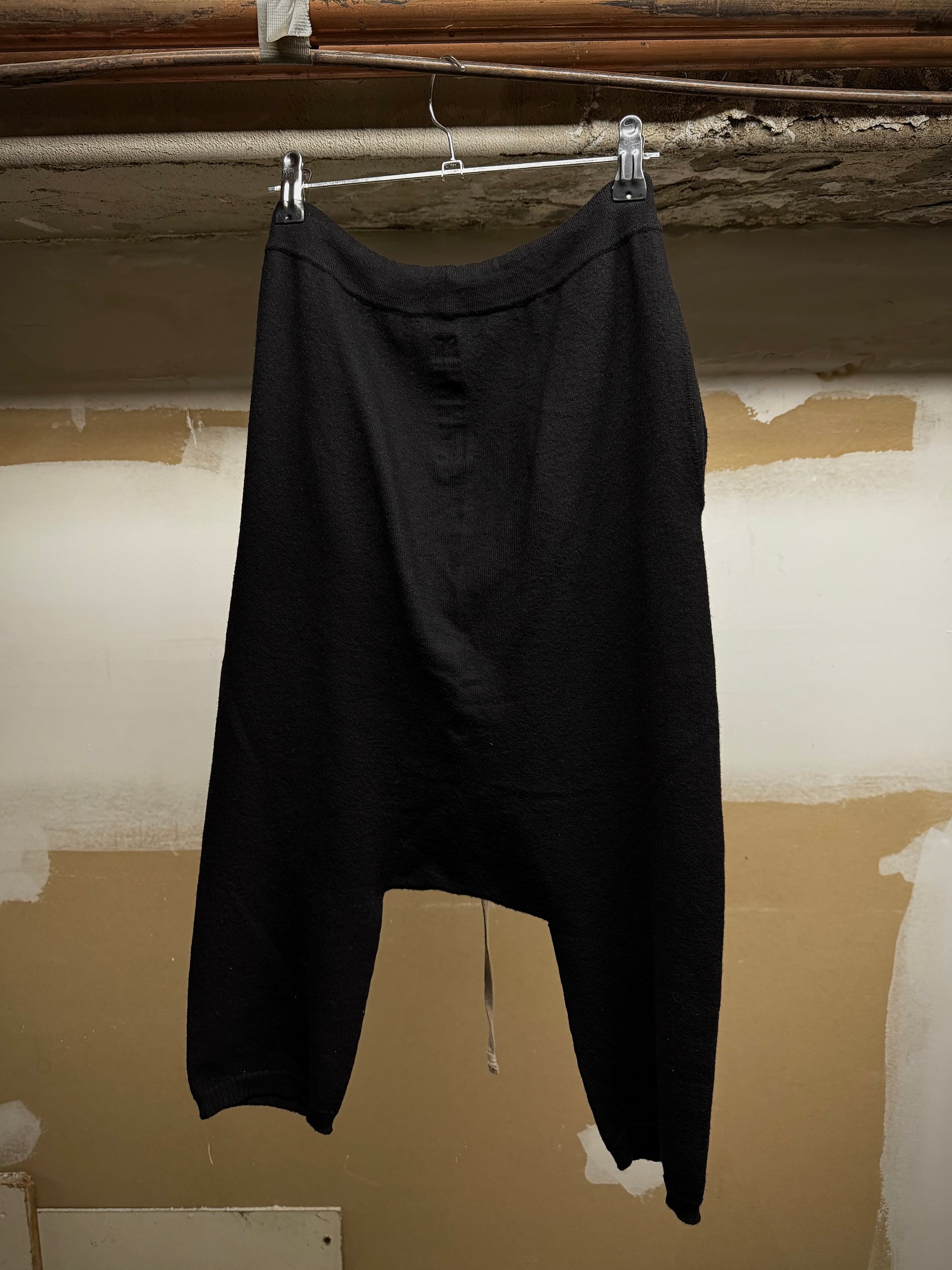 Rick Owens SS17 "WALRUS" Drop-crotch Virgin Wool Shorts detail | DRIEW GARMENTS
