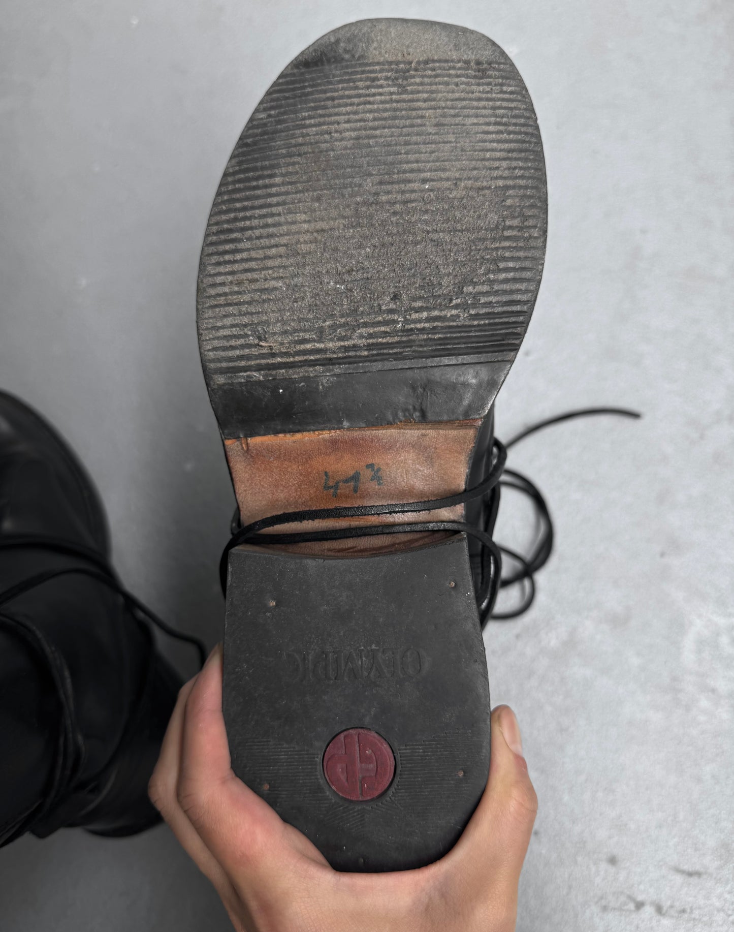 Dirk Bikkembergs AW94-95 Black Leather Military Lace-through Boots