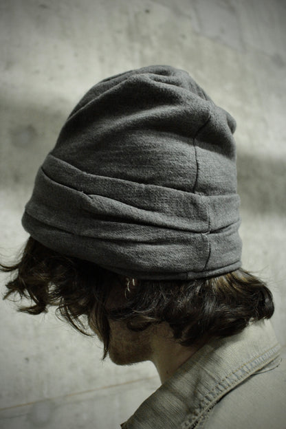 14thAddiction Early 00s Grey Layered Metal Piecing Beanie detail | DRIEW GARMENTS