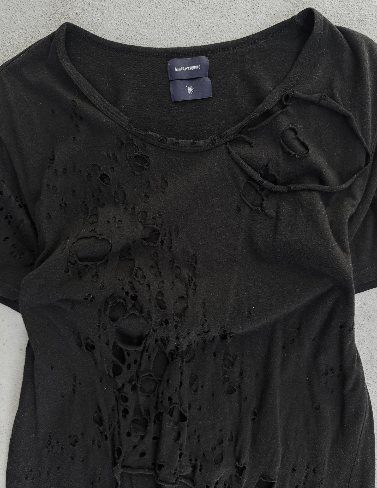 MiharaYasuhiro Early 00s Shotgun Distressed Double Layer T-shirt
