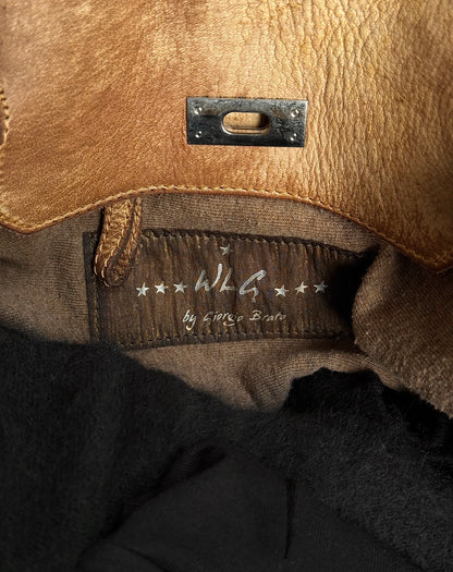 WLG by Giorgio Brato Early 00s ‘Birkin’ Distressed Cow Leather Patchwork Tote Bag